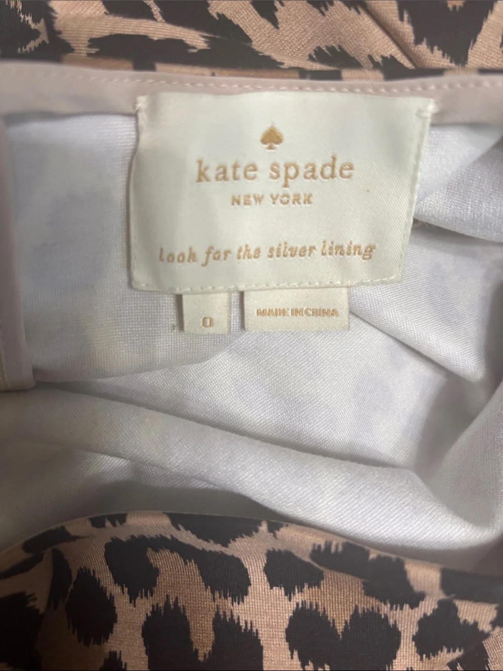 kate spade Leopard Print 3/4 Sleeve Fit-and-Flare Dress - Beige and Black